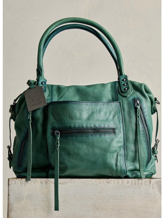 Free People Handbags - Free People We The Free Emerson Tote Bag Wash Greenery Leather NWT